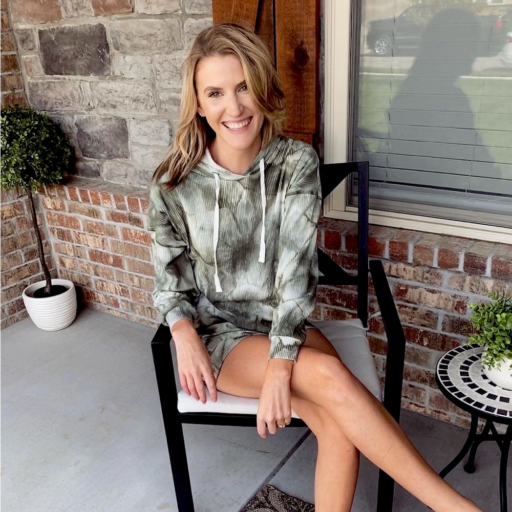 Local Boutique Green Tie Dye lounge set